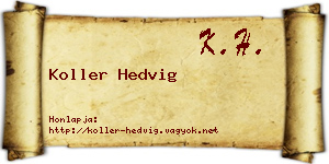 Koller Hedvig névjegykártya